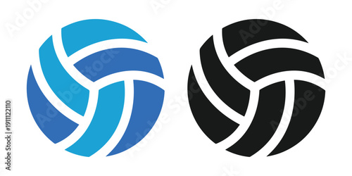 volleyball icon set isolated on white background vectors set.