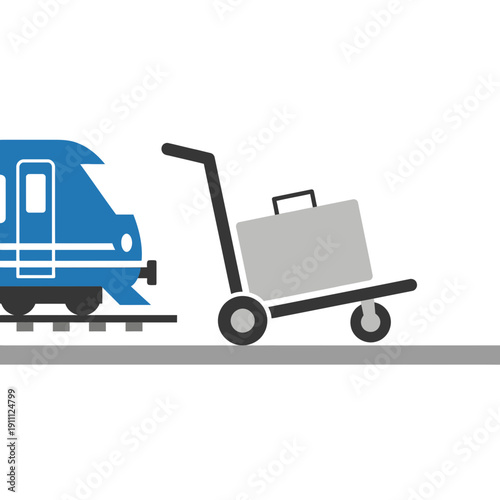 Modern Train Station Luggage Cart Service Transportation