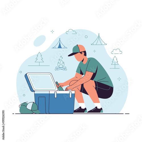 Outdoor Adventure Refreshments For Camping And Hiking Trip