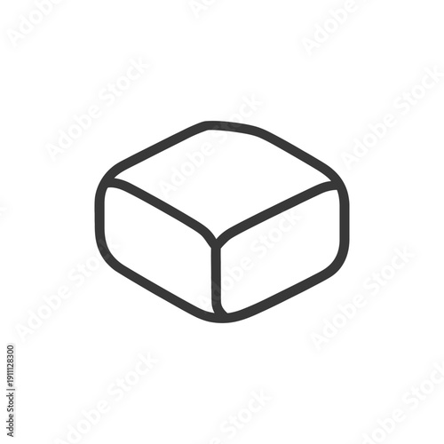 A simple stylized three dimensional outline of a cube