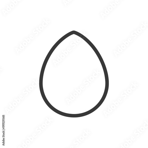 A simple outlined teardrop shape drawn with a dark line