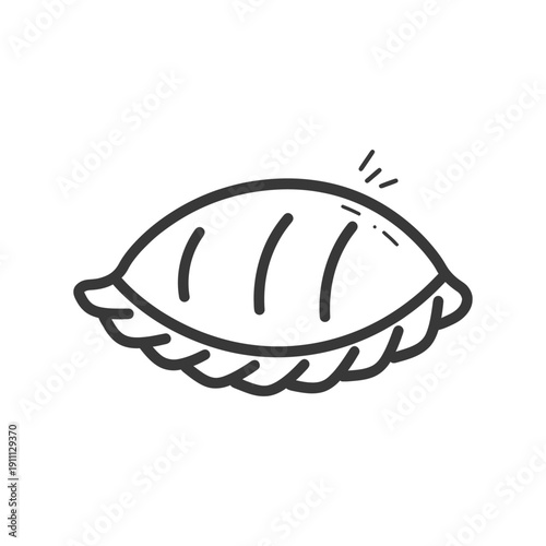 An illustration of a simple savory hand held pastry