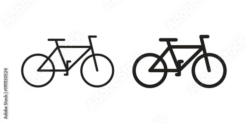 Bicycle icon. Line and Silhouette Icon Set.