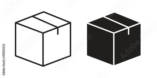 Boxes icon. Line and Silhouette Icon Set.