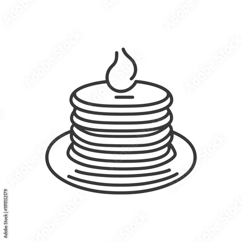 A stack of pancakes topped with a dollop of butter on a plate