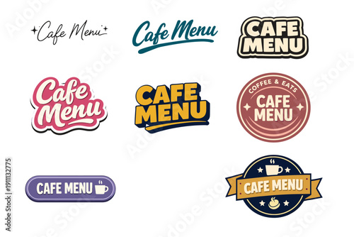 Cafe menu logo collection with diverse styles and designs