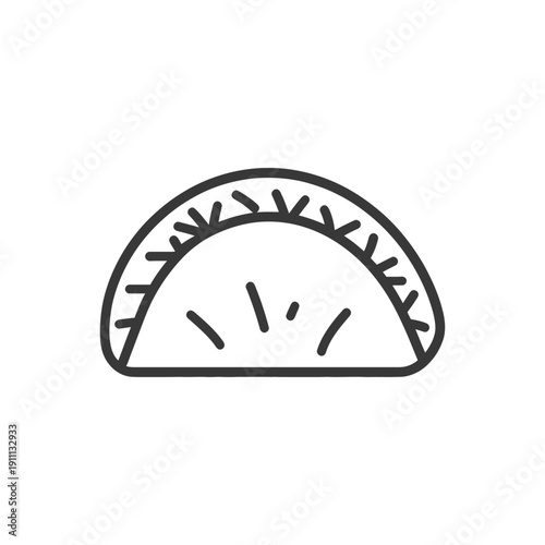 An illustration depicting a semi circle filled with various lines