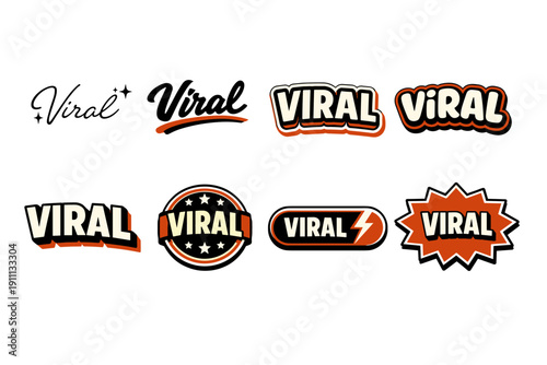 Viral themed graphic logos collection