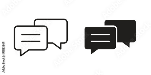 Conversation icon. Line and Silhouette Icon Set.