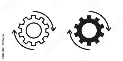 Costs optimization icon. Line and Silhouette Icon Set.
