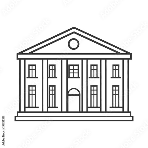 A simple architectural illustration of a governmental building