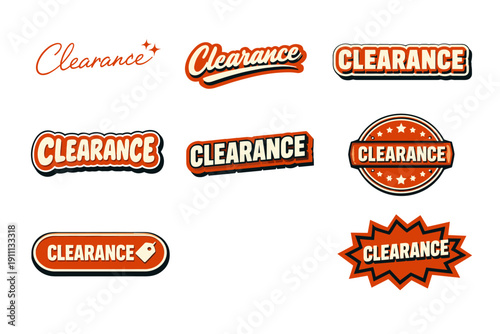 Colorful clearance sale labels and tags design collection