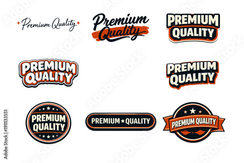 Vintage premium quality labels collection with diverse typography styles