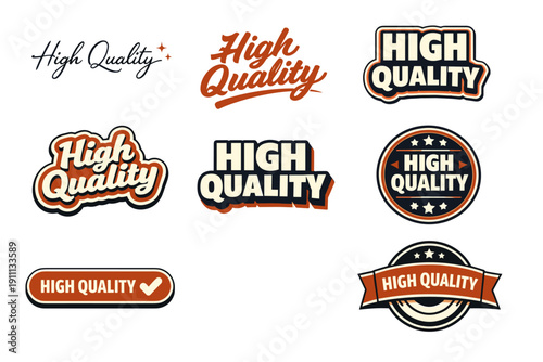 Set of retro high quality labels and badges with vintage typography and design