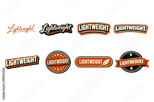Collection of lightweight themed logos in various typography and styles