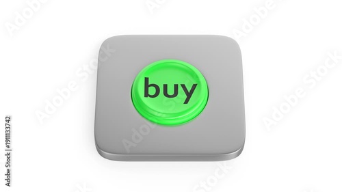 Wallpaper Mural Green round buy button on white background Torontodigital.ca