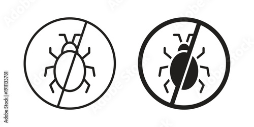 Debug icon. Line and Silhouette Icon Set.