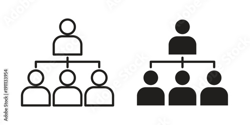 Department head icon. Line and Silhouette Icon Set.