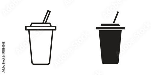 Drink icon. Line and Silhouette Icon Set.