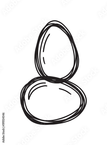 Hand-drawn number eight in a sketchy doodle style with thick black ink lines and a minimalist design, creating a simple and informal typographic element for creative projects