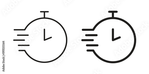 Express icon. Line and Silhouette Icon Set.