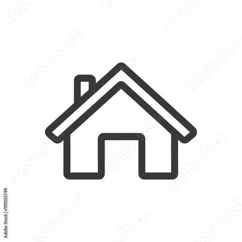 A simple outline depiction of a residential dwelling structure