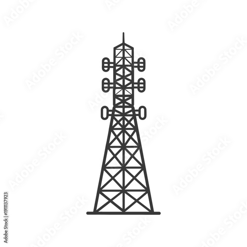 A tall communication tower comprised of steel structures with antennas