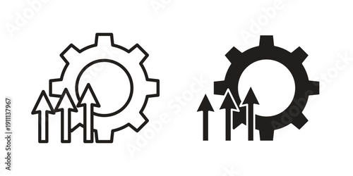 Improvement icon. Line and Silhouette Icon Set.