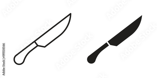 knife icon. Line and Silhouette Icon Set.