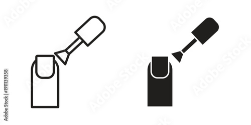 Manicure icon. Line and Silhouette Icon Set.