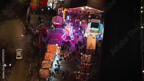 Magical Christmas Market in Olten, Switzerland Festive Lights, Cozy Stalls & Winter Atmosphere, 4K Aerial Drone View of Swiss Holiday Spirit