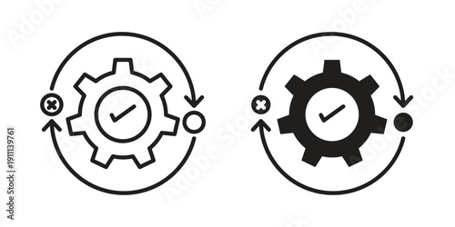 Methodology icon. Line and Silhouette Icon Set.
