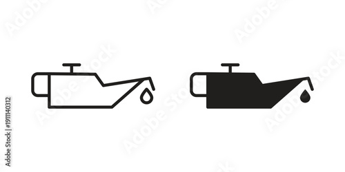 Oil can icon. Line and Silhouette Icon Set.