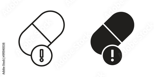 Overdose icon. Line and Silhouette Icon Set.
