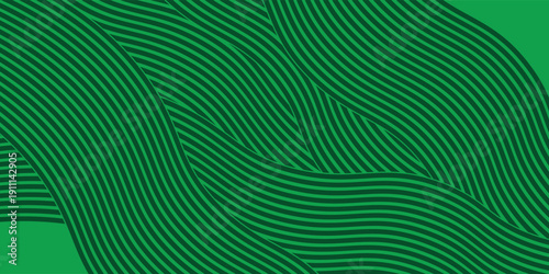 Green farm banner, organic abstract background with fields. Wavy green stripes, natural organic products. modern.