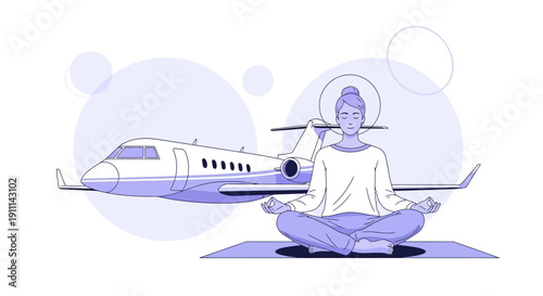 Private Jet Yoga Meditation Calmness Inner Peace Business Travel Serenity