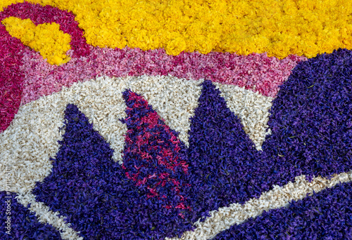 Floral decoration with colorful hyacinths