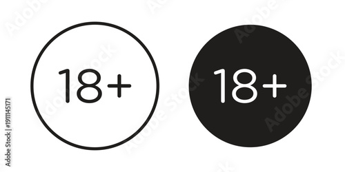 18 Plus icon. Vector Isolated Illustration for web design.