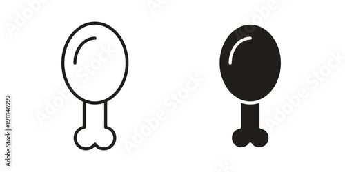 Chicken leg icon. Vector Isolated Illustration for web design.