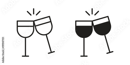 Clinking glasses icon. Vector Isolated Illustration for web design.