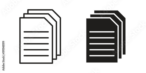 Document papers pile icon. Vector Isolated Illustration for web design.