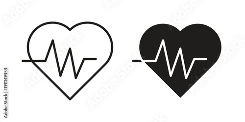 Heart rate pulse icon. Vector Isolated Illustration for web design.