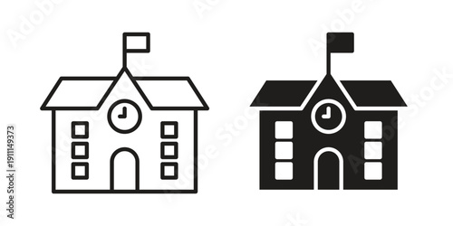 High School icon. Vector Isolated Illustration for web design.