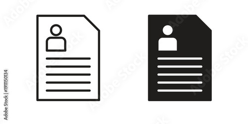 Job resume icon. Vector Isolated Illustration for web design.