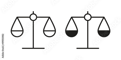 justice scale icon. Vector Isolated Illustration for web design.