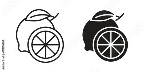 Lemon icon. Vector Isolated Illustration for web design.