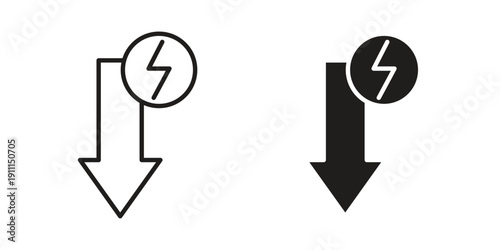 Low electricity consumption icon. Vector Isolated Illustration for web design.