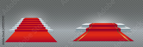 Red carpet stairs and podium for awards event