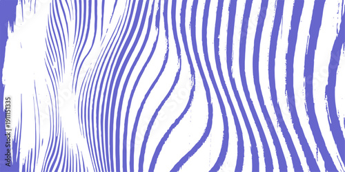 Seamless abstract blue background featuring a wild zebra skin pattern with artistic black stripes and a textured nature print for safari decoration