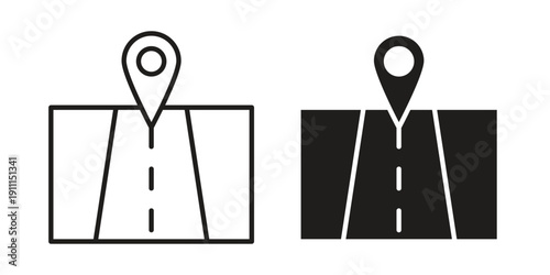 Navigation road trip icon. Vector Isolated Illustration for web design.